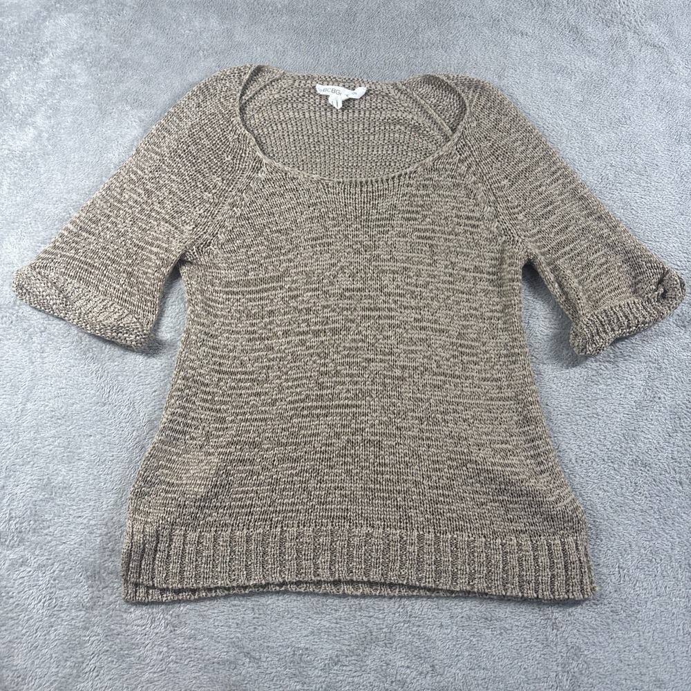 BCBGeneration Beige Open Knit 3/4 Length Sleeve Sweater‎ Size Small